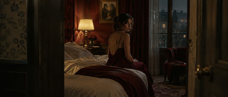La chambre rouge — recherche d’image générée.